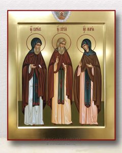 Икона «Кирилл, Мария и Сергий Радонежские, преподобные» (образец №1)