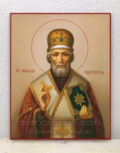 Икона «Николай Мирликийский, чудотворец» (образец №22)