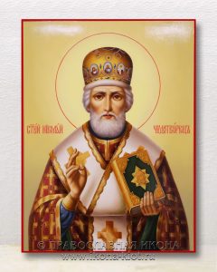 Икона «Николай чудотворец, Мирликийский» (образец №57)